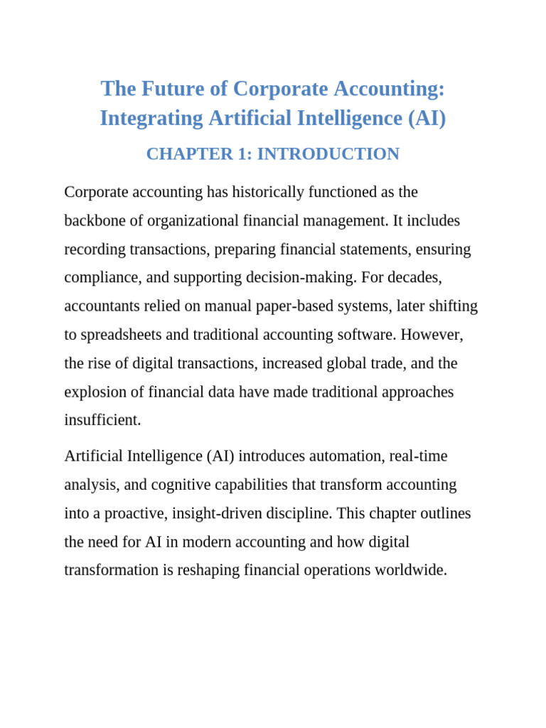 The Future of Corporate Accounting Integrating Artificial Intelligence ...