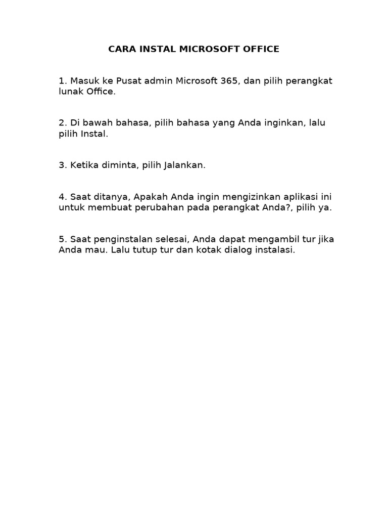 Panduan Instal Microsoft Office Mudah | PDF