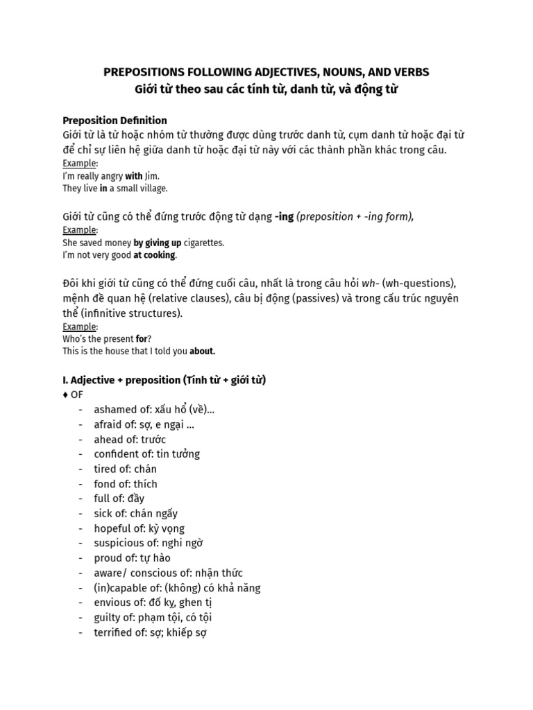Preposition Combination | PDF