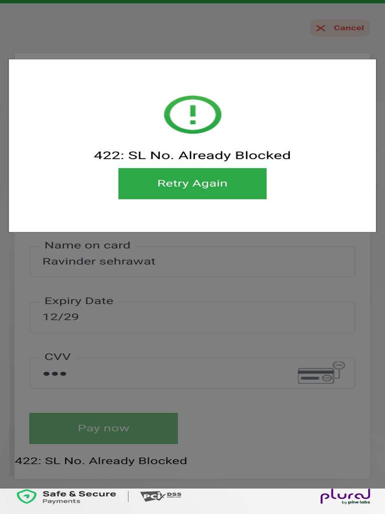 Payment Card Entry and Errors | PDF