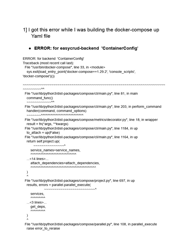 Docker Compose Error Solutions Guide | PDF | My Sql | Computer Network