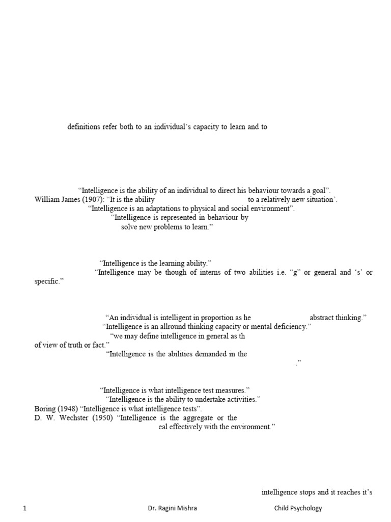 Understanding Intelligence in Psychology | PDF | Intelligence ...