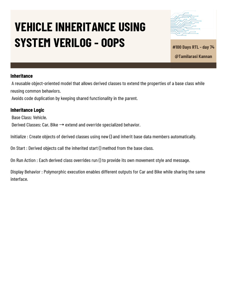 Vehicle Inheritance in System Verilog | PDF