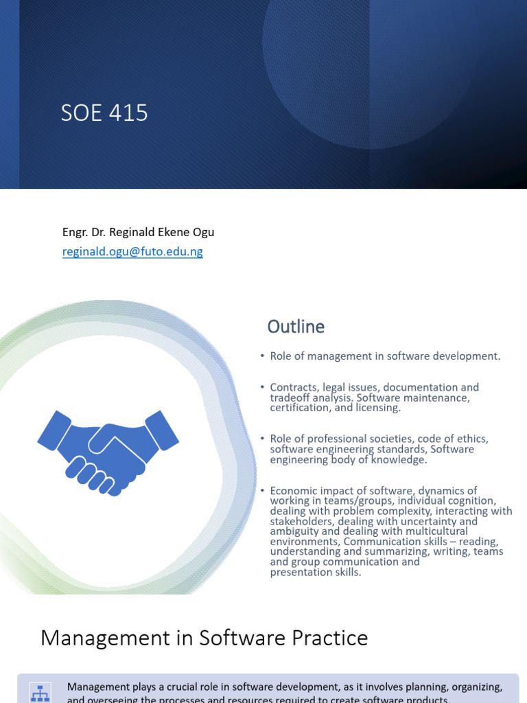 Management Roles in Software Development | PDF | Regulatory Compliance ...