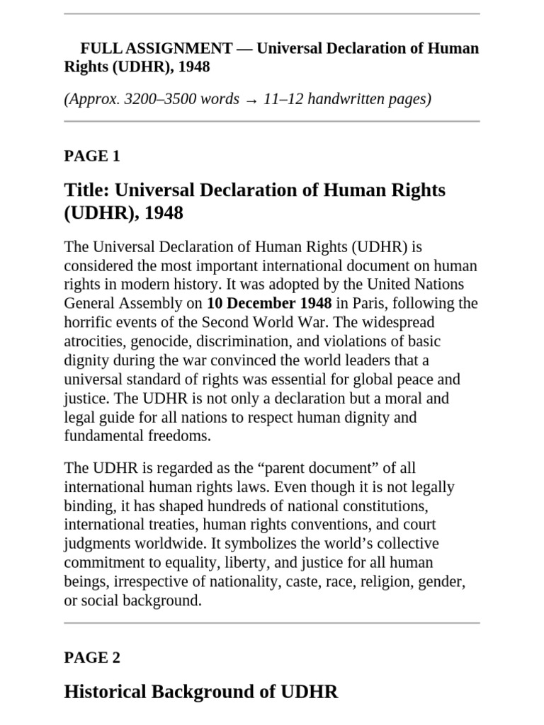 Universal Declaration of Human Rights Overview | PDF | Human Rights ...