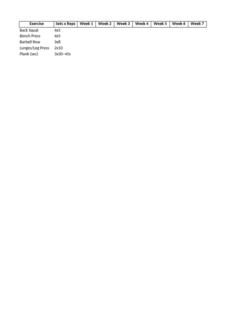 8-Week Strength Training Plan | PDF