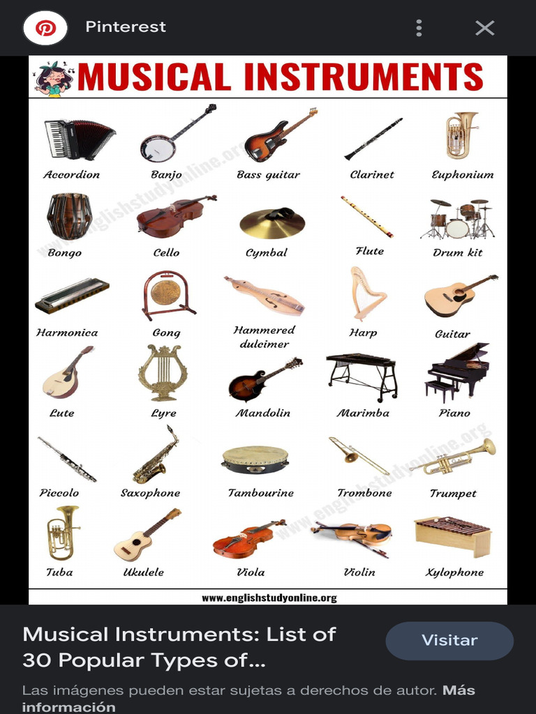Instruments in English Vocabulary - Buscar Con Google | PDF
