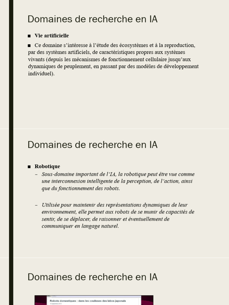 Domaines et défis de l'intelligence artificielle | PDF | Intelligence ...