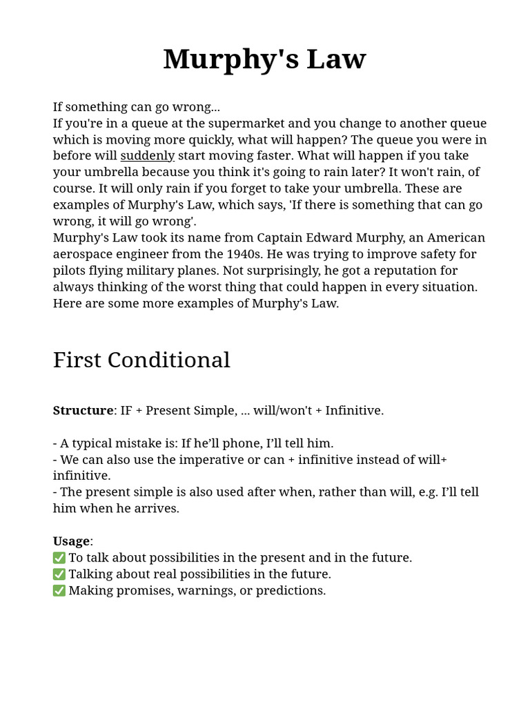 Understanding Murphy's Law Examples | PDF