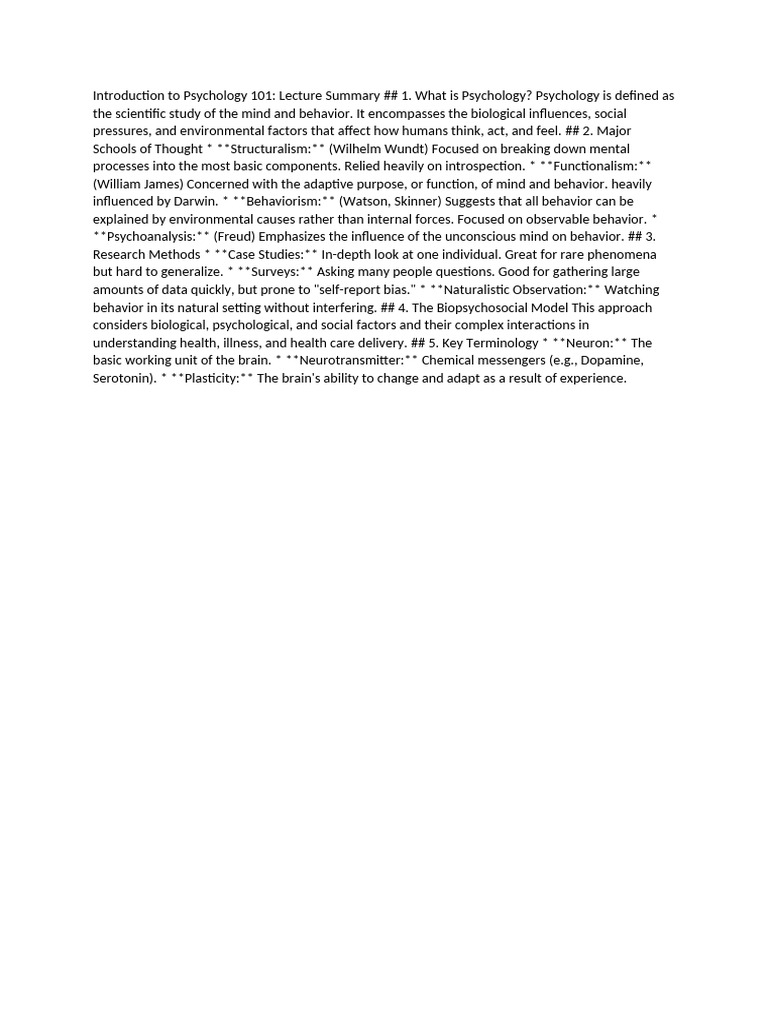 Psychology 101: Key Concepts and Methods | PDF