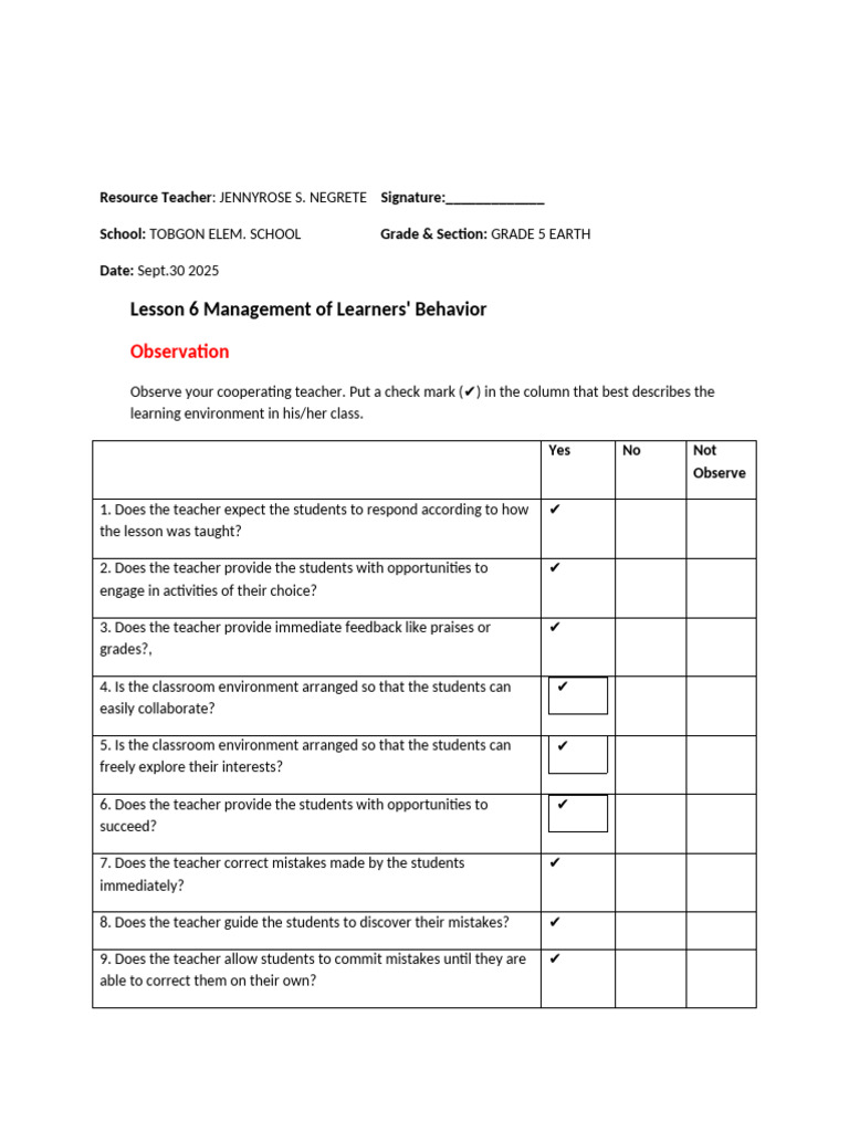 Lesson 6 Chapter2 Manage-WPS Office | PDF | Teachers | Classroom Management