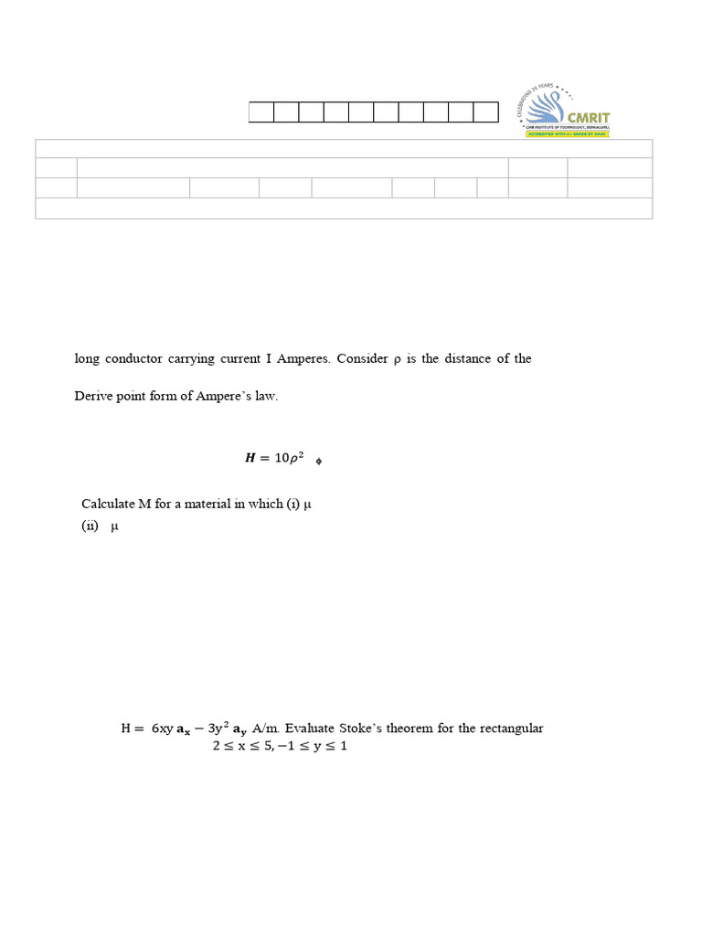 Engineering Electromagnetics Test II | PDF | Electric Field ...