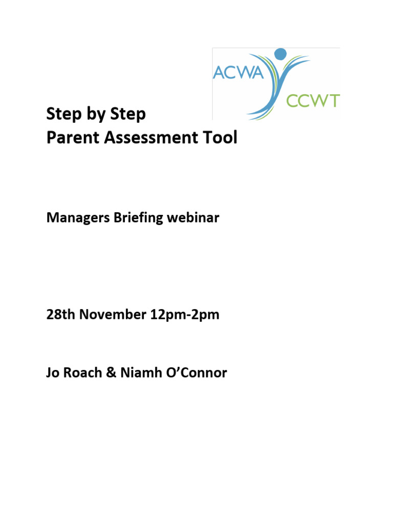 Parent Assessment Tool Webinar Guide | PDF | Child Neglect | Child Abuse