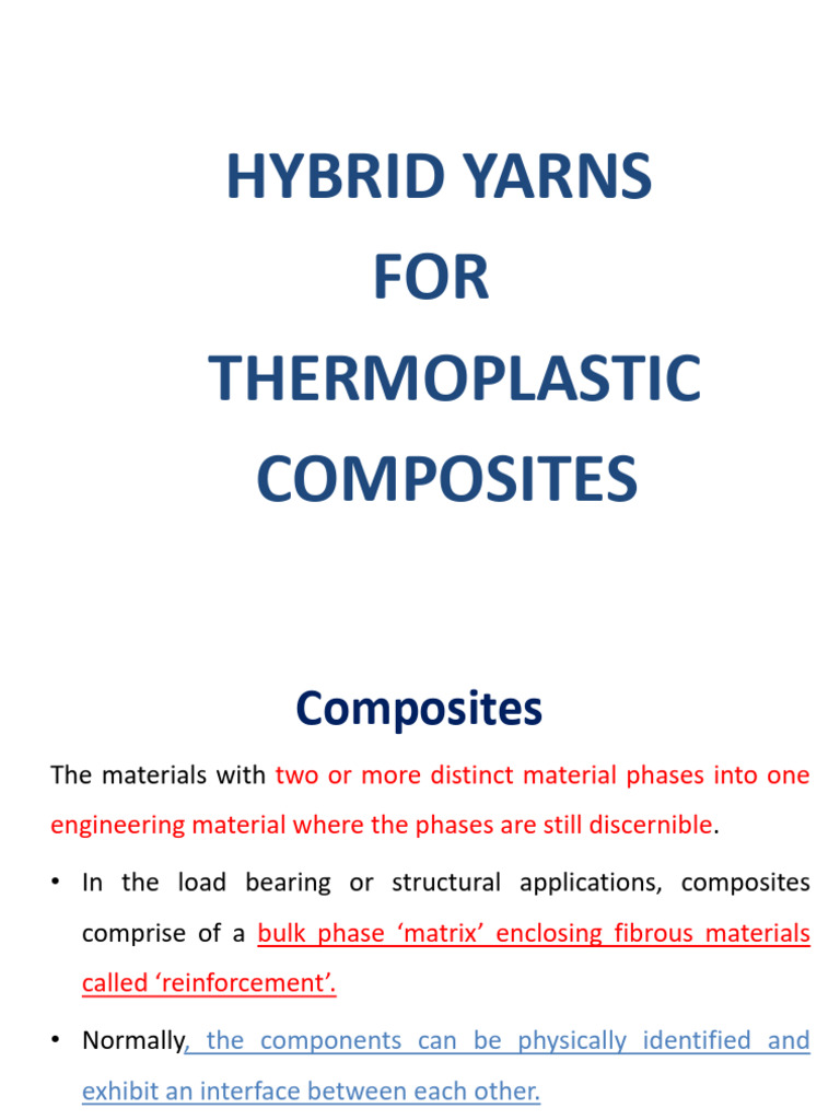 Thermoplastic Hybrid Yarns for Composites | PDF | Composite Material | Yarn