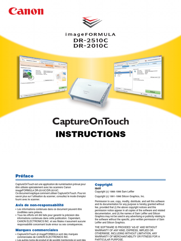 Guide d'utilisation de CaptureOnTouch | PDF | Scanner (informatique ...