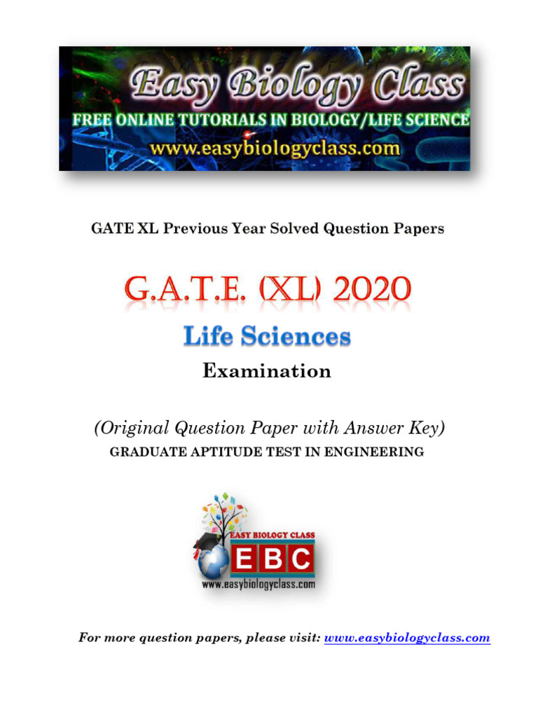 GATE XL Life Sciences Solved Papers | PDF | Academia | Evaluation Methods