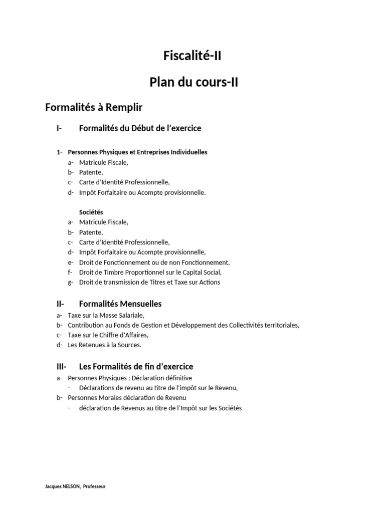 Guide des Formalités Fiscales 2023 | PDF