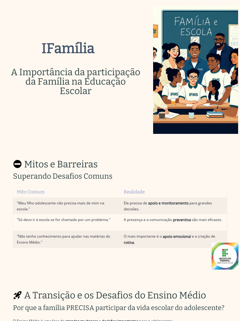 Participação Familiar na Educação Escolar | PDF | Família | Adolescência