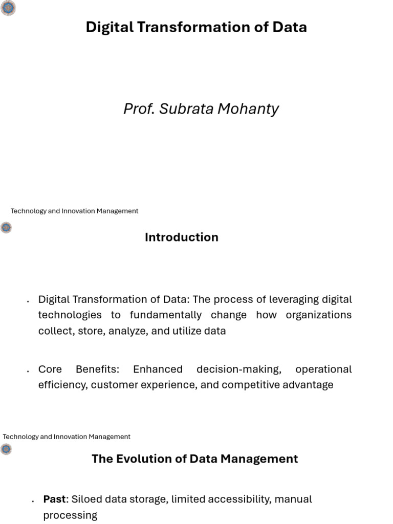 Digital Transformation in Data Management | PDF | Cloud Computing ...