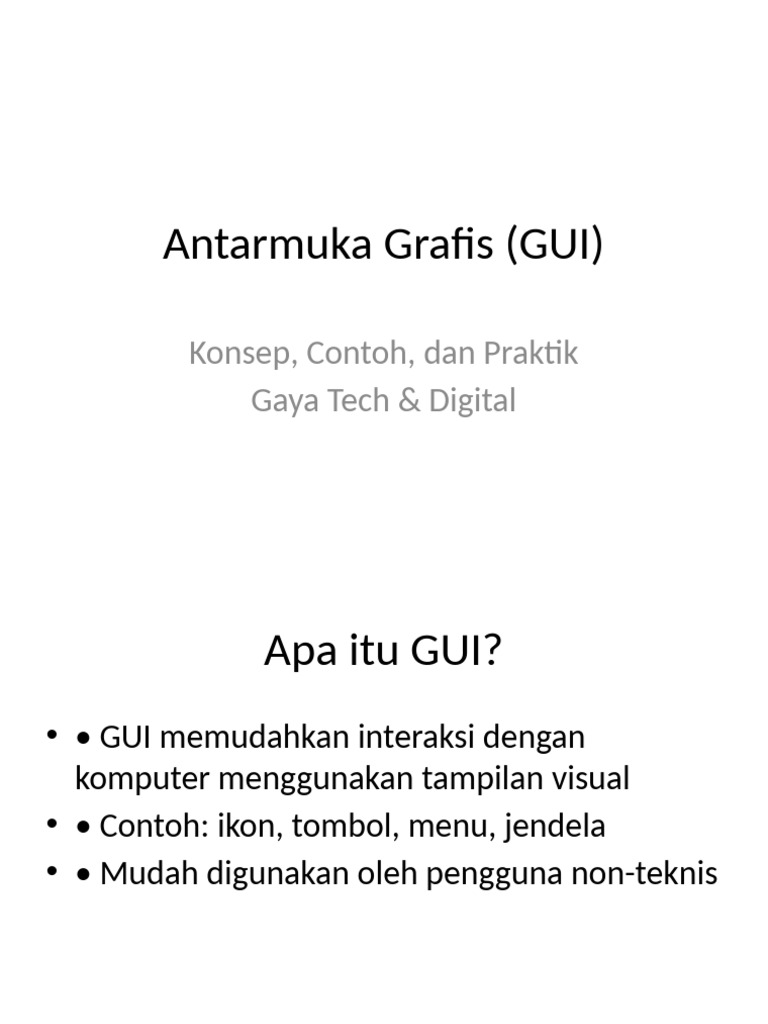 Panduan Lengkap Antarmuka Grafis (GUI) | PDF
