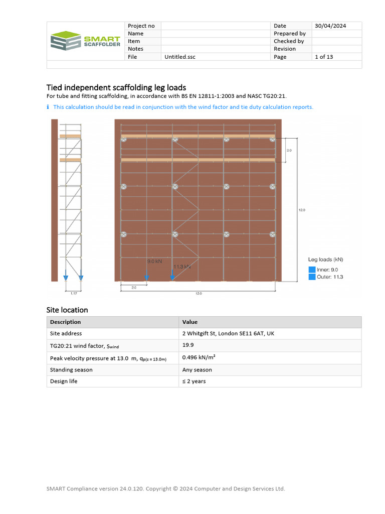 Scaffolding Load Calculation Report | PDF | Scaffolding | Mechanical ...