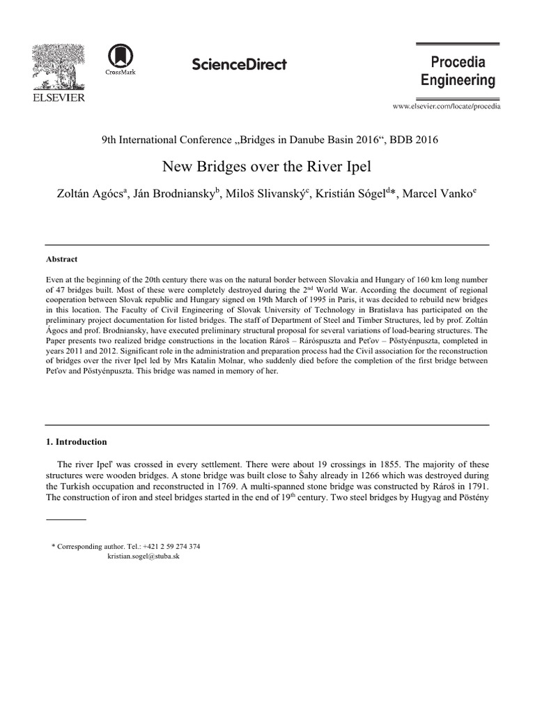 New Bridges Over The River Ipel 2016 Procedia Engineering | PDF ...