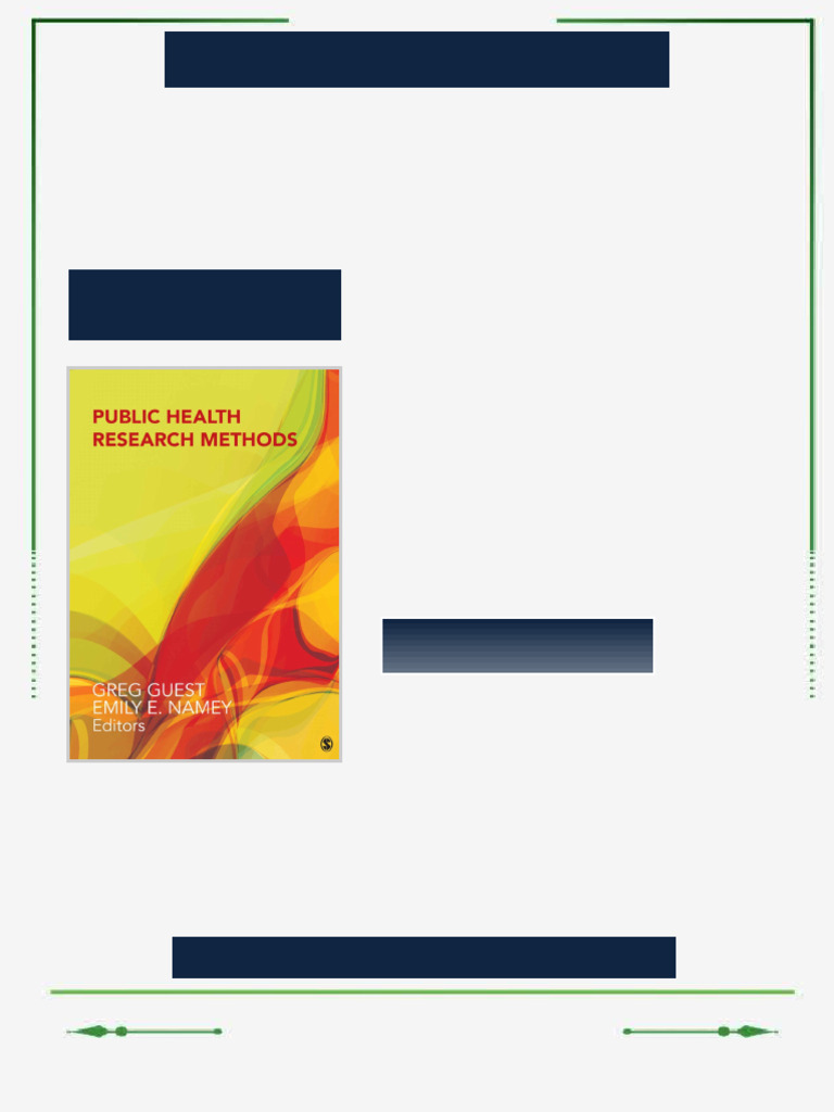 Public Health Research Methods Greg Guest Full Chapters Included | PDF ...