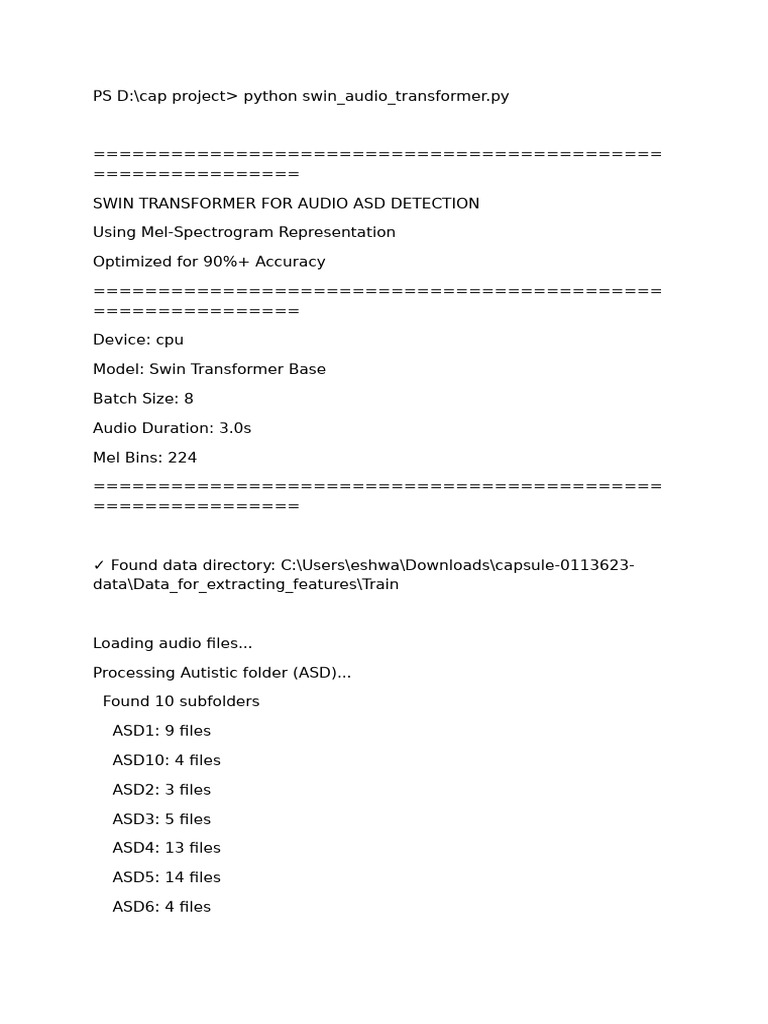Détection ASD avec Swin Transformer | PDF
