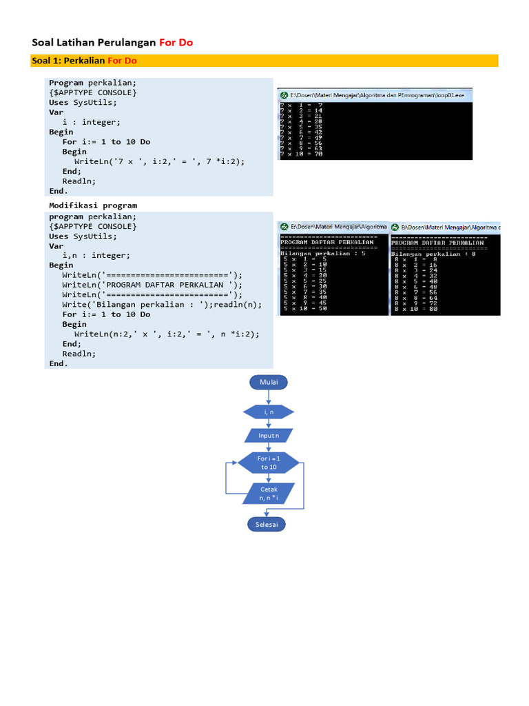 Latihan Pemrograman Perulangan dan Array | PDF | Computer Programming ...
