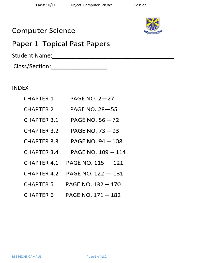 Computer Science Past Papers 2024-25 | PDF | Embedded System | Ip Address