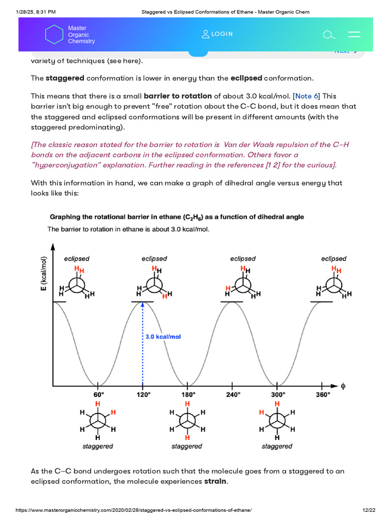 Staggered vs Eclipsed Conformations Explained | PDF