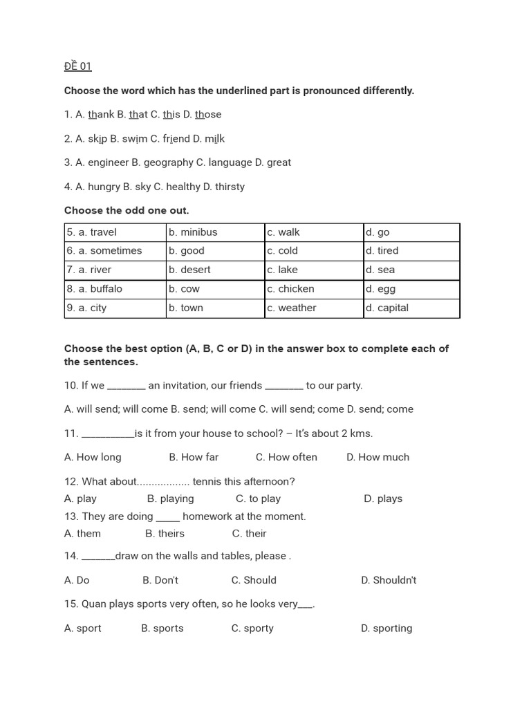 English Language Practice Test | PDF
