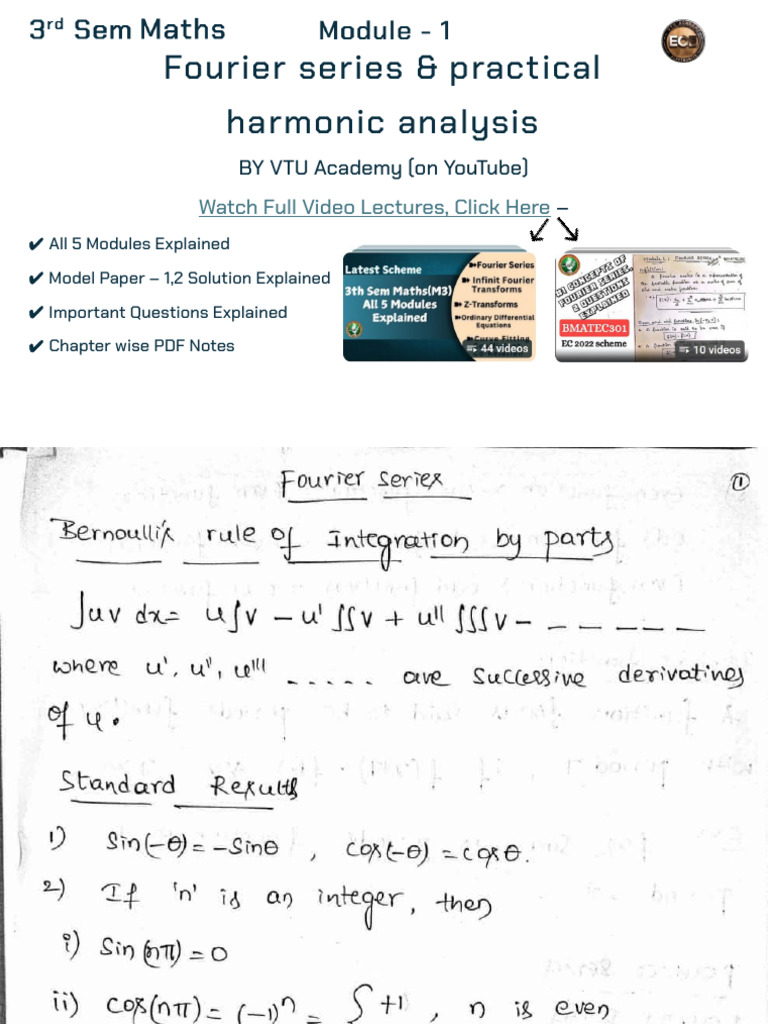 Fourier Series & Harmonic Analysis Guide | PDF
