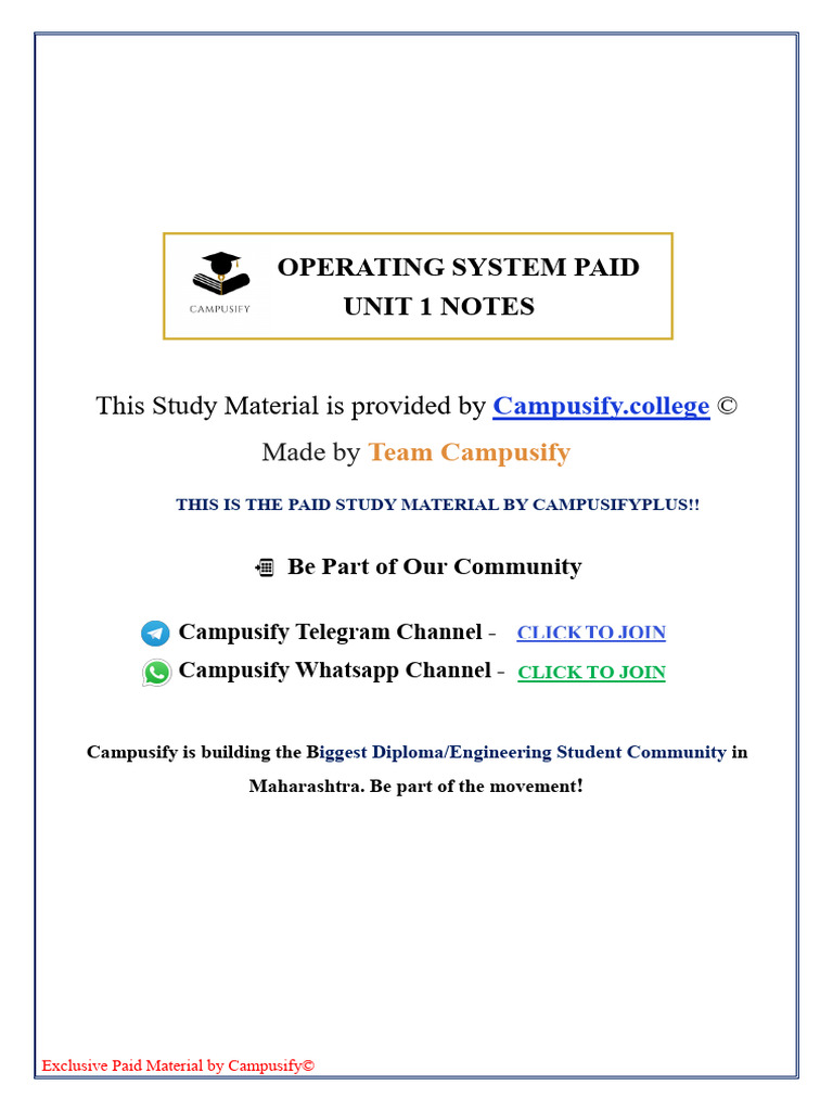 OSY Notes | PDF | Operating System | Process (Computing)
