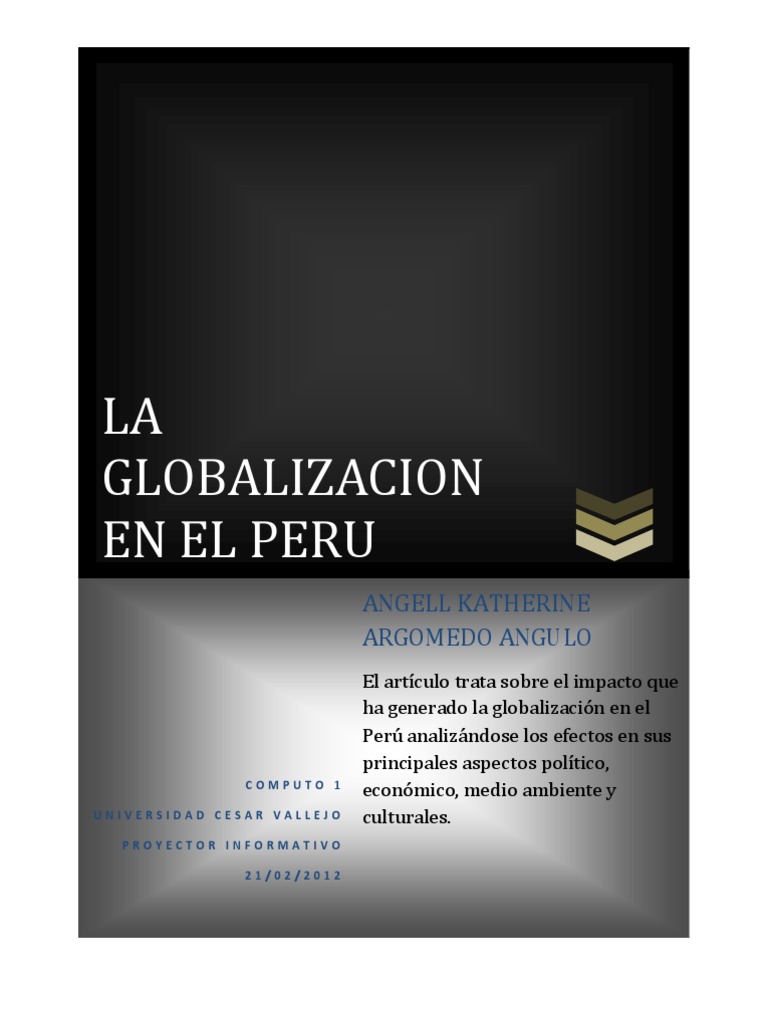 Globalizacion en El Peru | PDF | Globalización | Perú