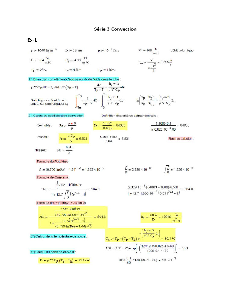 TD3 Convection Corrigé | PDF
