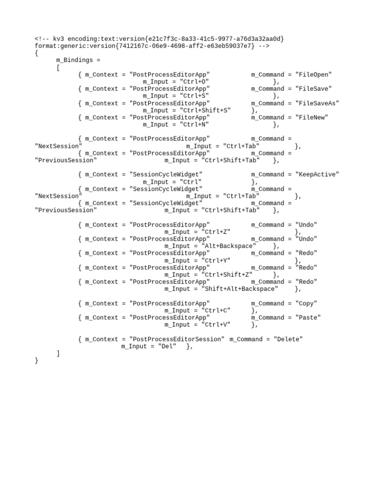 Postprocess Editor Key Bindings | PDF | Human–Computer Interaction | Text
