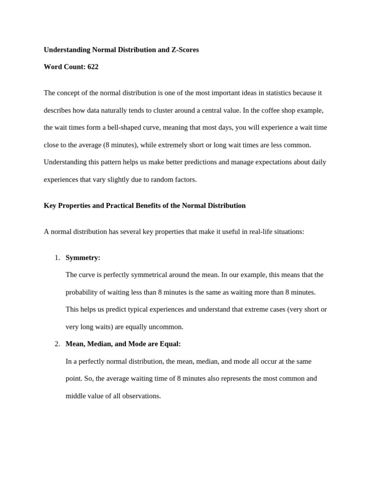 Understanding Normal Distribution and Z | PDF | Normal Distribution ...