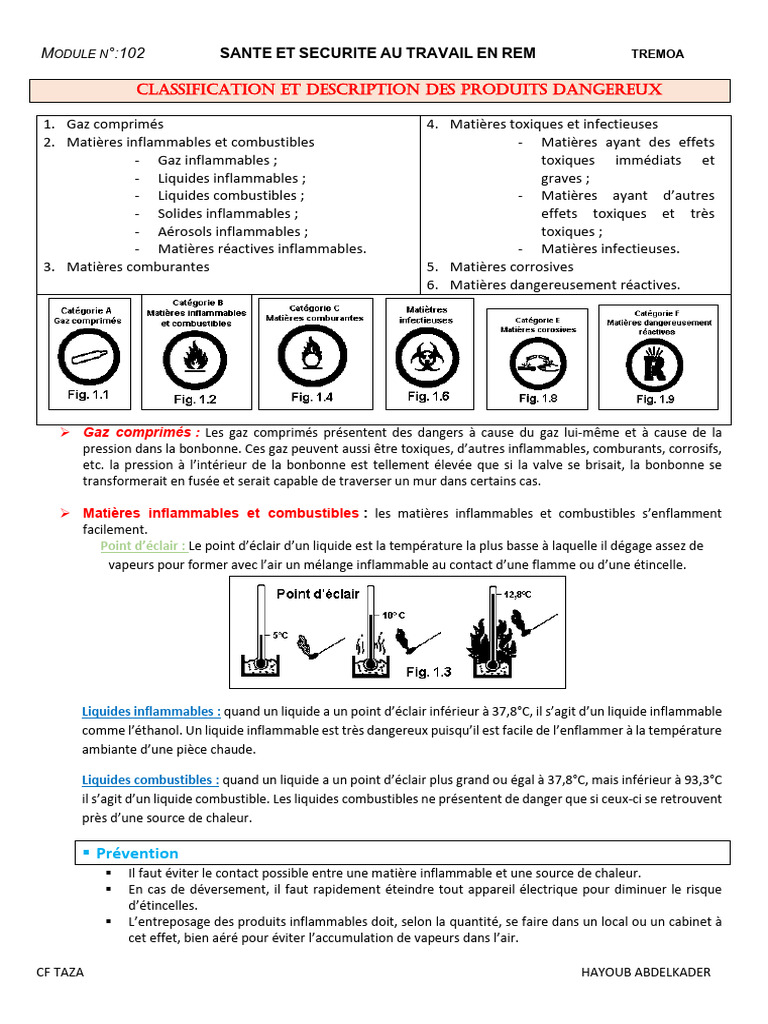 M 102 Sante Et Securite Au Travail en Rem 2025 | PDF | La combustion ...