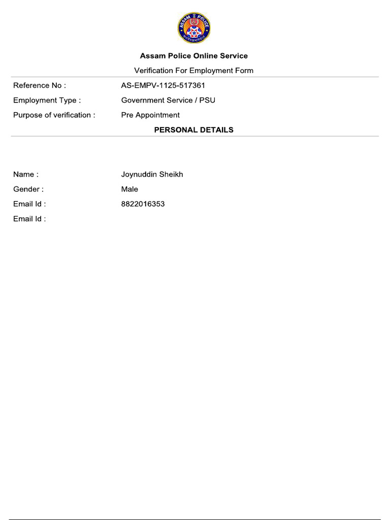 Joynuddin Application Recieved | PDF