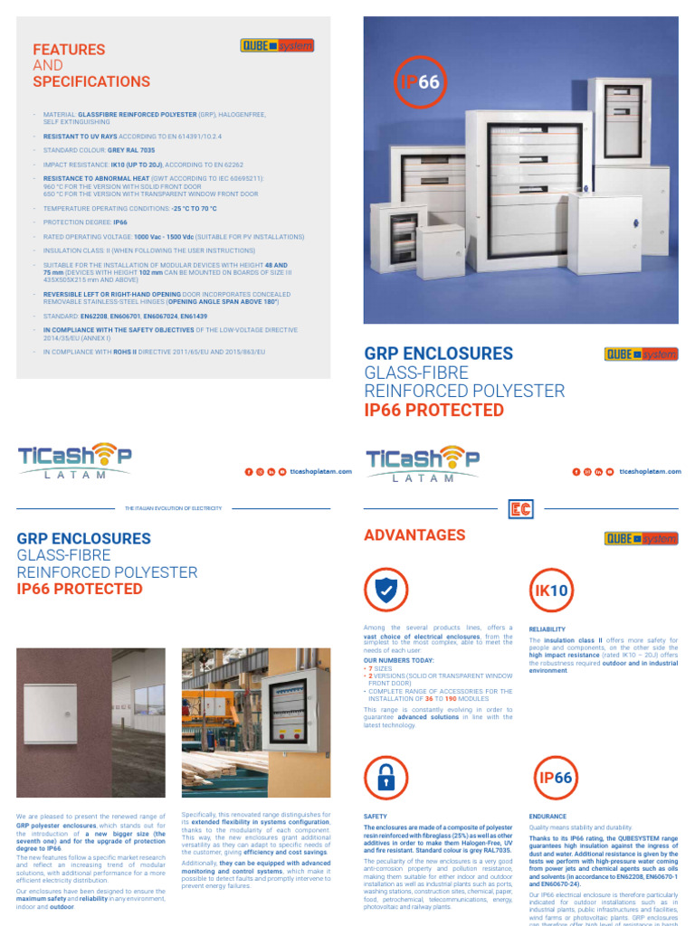 Electro Canali Brochure Quadri Polieste | PDF | Door | Fiberglass