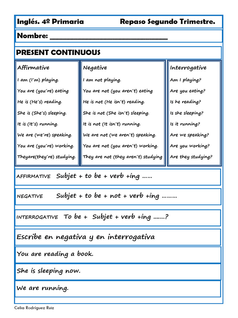 Present and Past Tenses Review for 4th Grade | PDF | Semantic Units ...