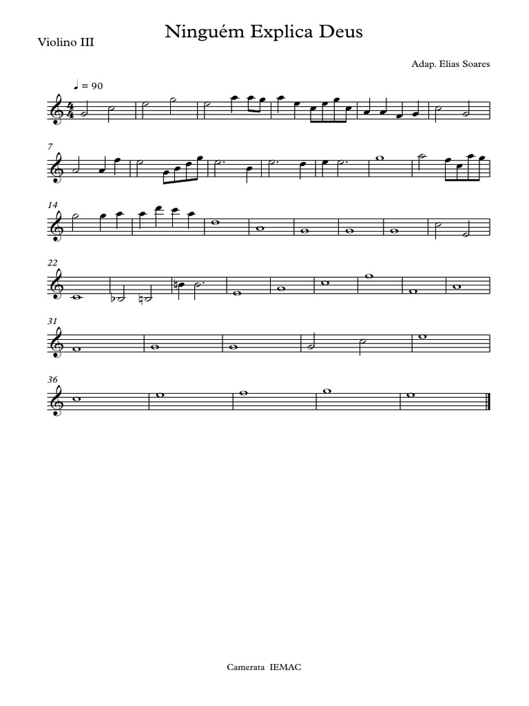 Ninguém Explica Deus - Violino III | PDF