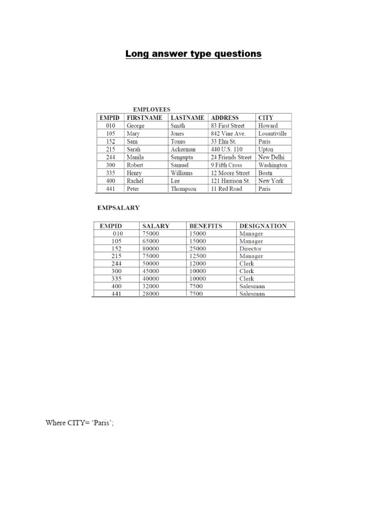 SQL Queries for Employee and Doctor Data | PDF