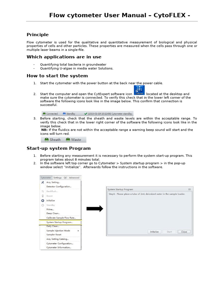 CytoFLEX Flow Cytometer User Manual | PDF | Flow Cytometry | Microsoft ...