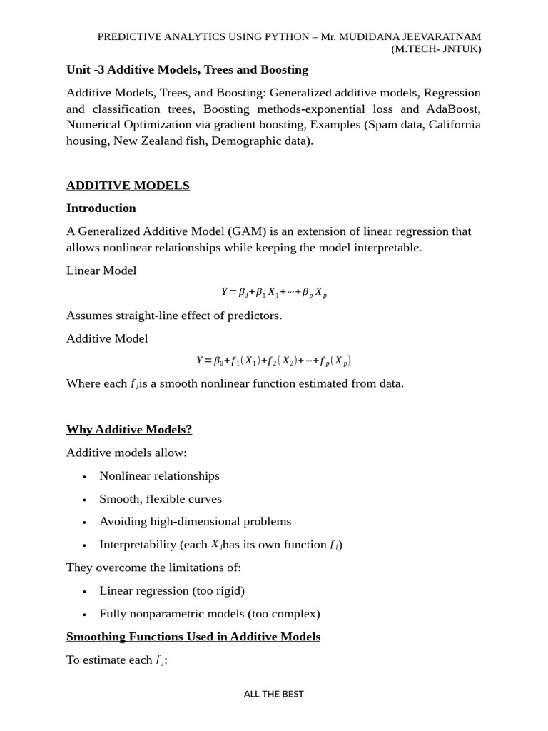 Additive Models and Boosting in Python | PDF | Multivariate Statistics ...