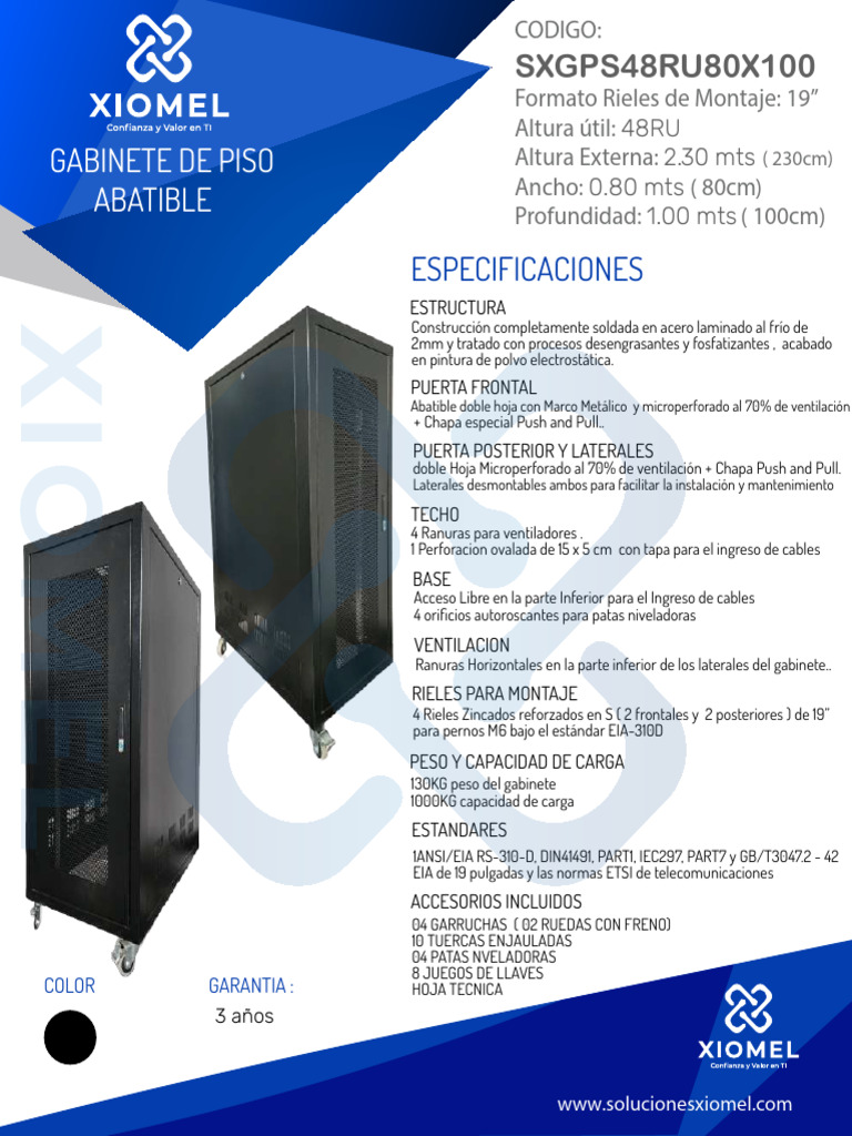 Gabinete de Piso Abatible 48RU 19
