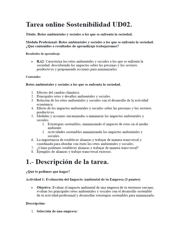 Retos Sociales y Ambientales en Sostenibilidad | PDF | Sustentabilidad ...