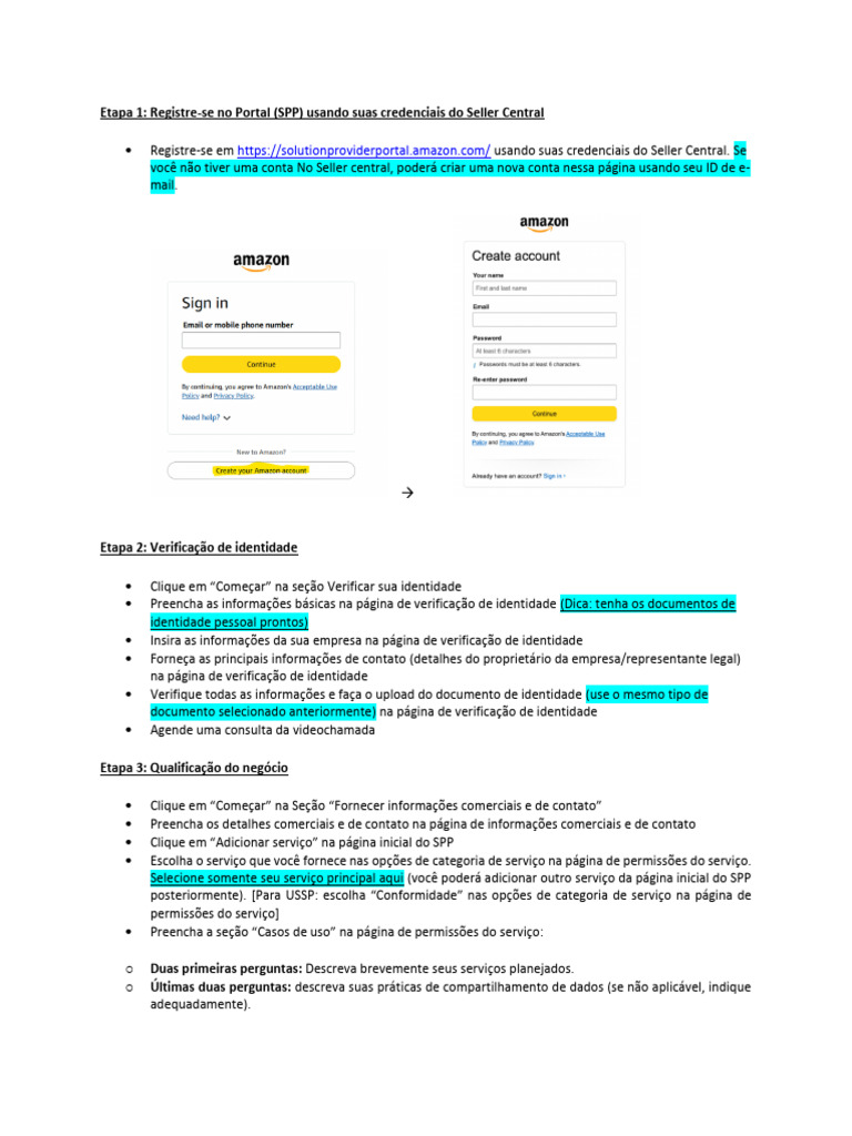 Como se Registrar no Portal SPP da Amazon | PDF | Informática ...