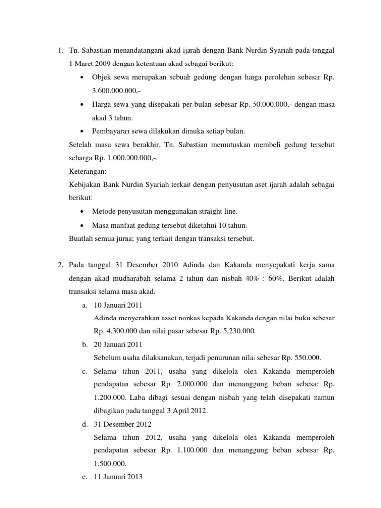 Soal Jawab Kuis Ijarah Mudharabah